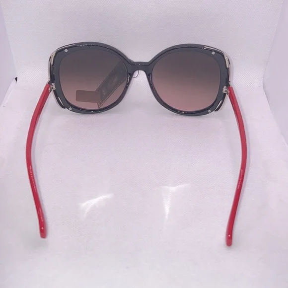 VG Designer Black Red Frame Bling Sunglasses - Picture 4 of 4